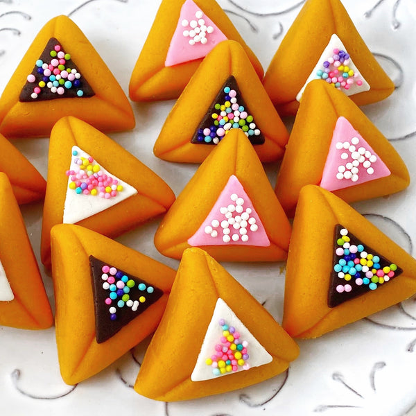 purim hamantaschen donuts close up