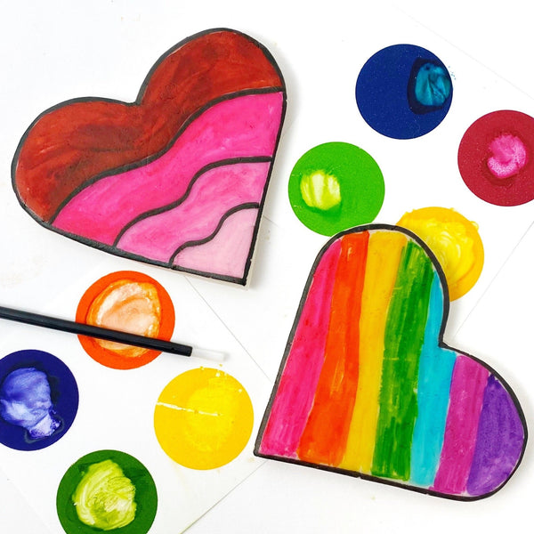 Valentine's Day paint your own Hearts closeup