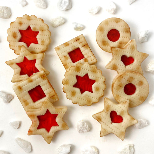 passover matzah linzer marzipan cookies layout