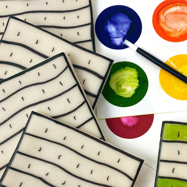 Passover paint your own matzah closeup