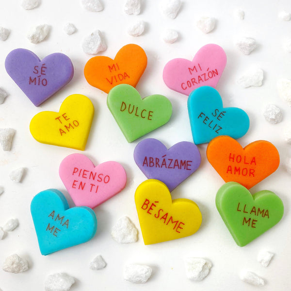 Spanish conversation hearts valentine's day layout