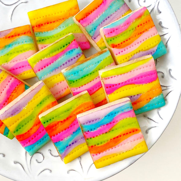 passover fantasy rainbow marzipan matzah close up