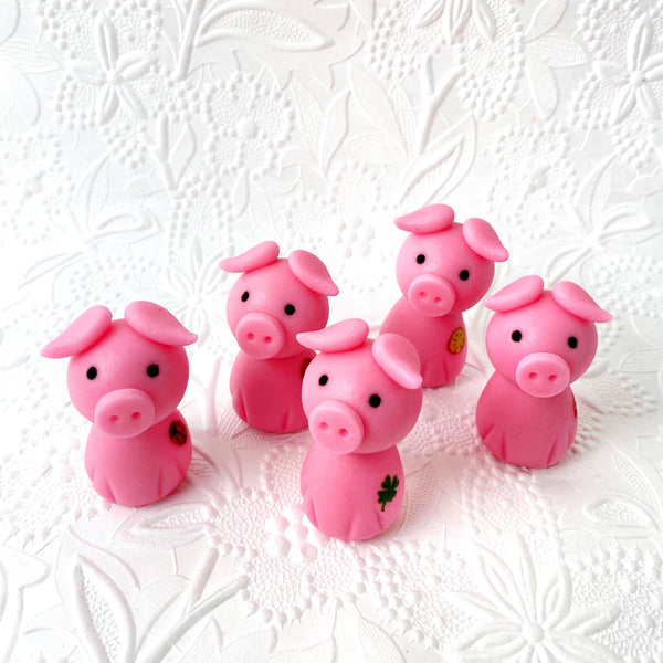 marzipan pigs glucksschwein candy in a crowd