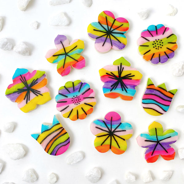 fantasy rainbow flower tiles mother's day candy  layout