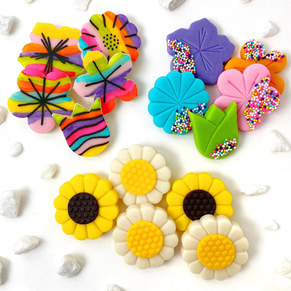 flower sampler mothers day marzipan candy tiles