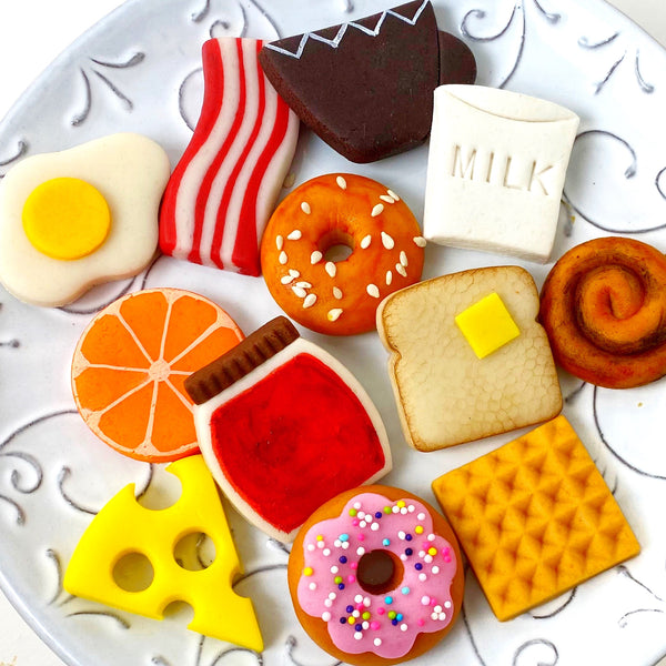brunch breakfast marzipan candy tiles