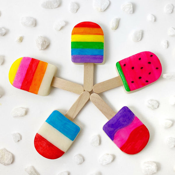 marzipan candy popsicles in a star