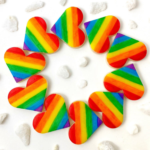 pride rainbow heart tiles