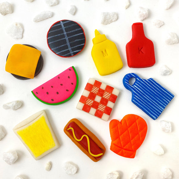 picnic barbecue bbq marzipan candy tiles layout