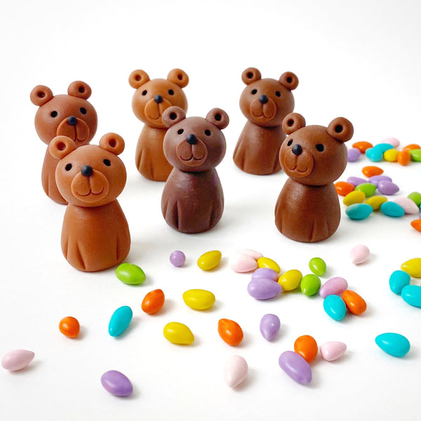 cutie teddy bear marzipan candy sculptures with candy