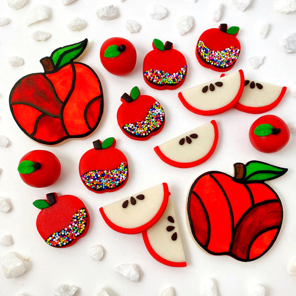 all apple rosh hashanah marzipan candy collection layout