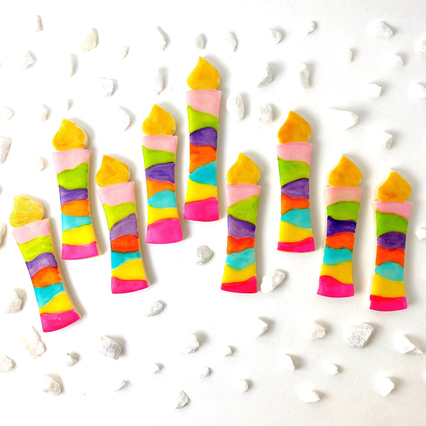 fantasy rainbow hanukkah menorah candles  layout