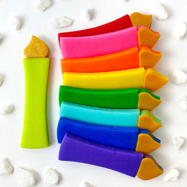 hanukkah rainbow menorah candles marzipan candy menorah