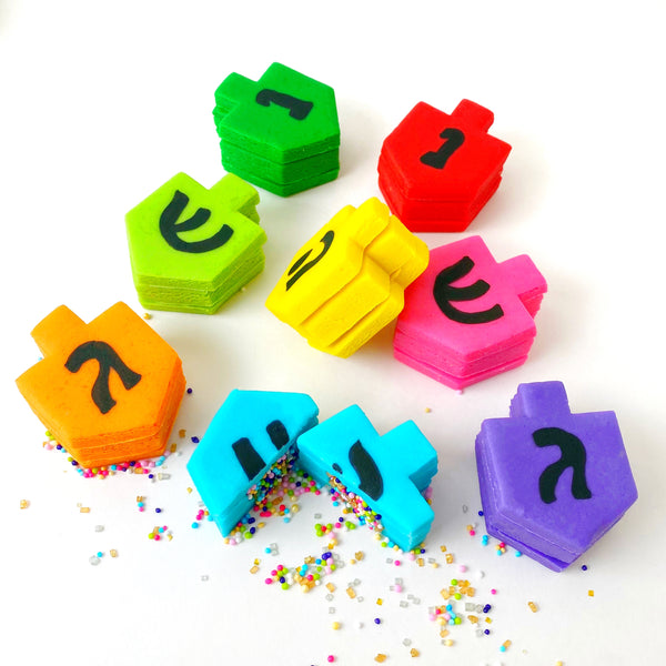 dreidel rainbow sprinkles hanukkah marzipan gift  layout