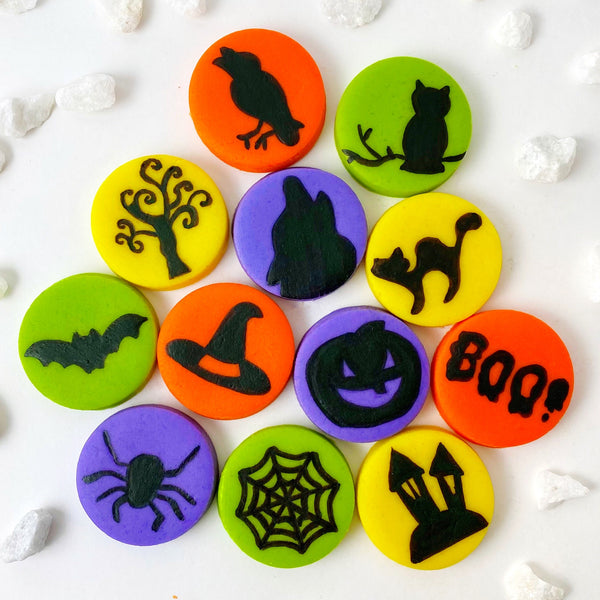 halloween orange silhouettes