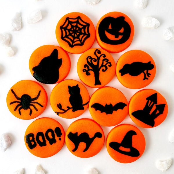 halloween orange silhouette tiles