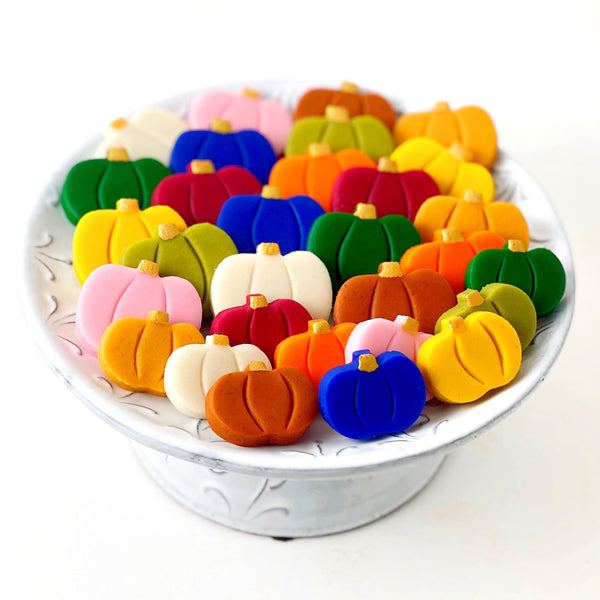 royal thanksgiving pumpkin tiles on a plate
