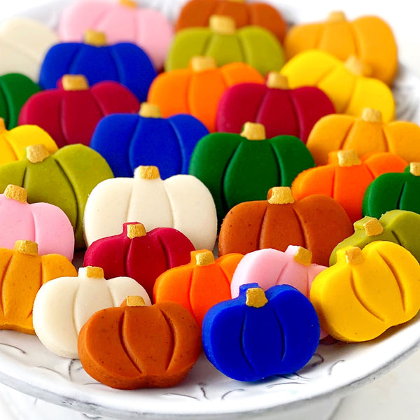 royal thanksgiving pumpkin tiles closeup