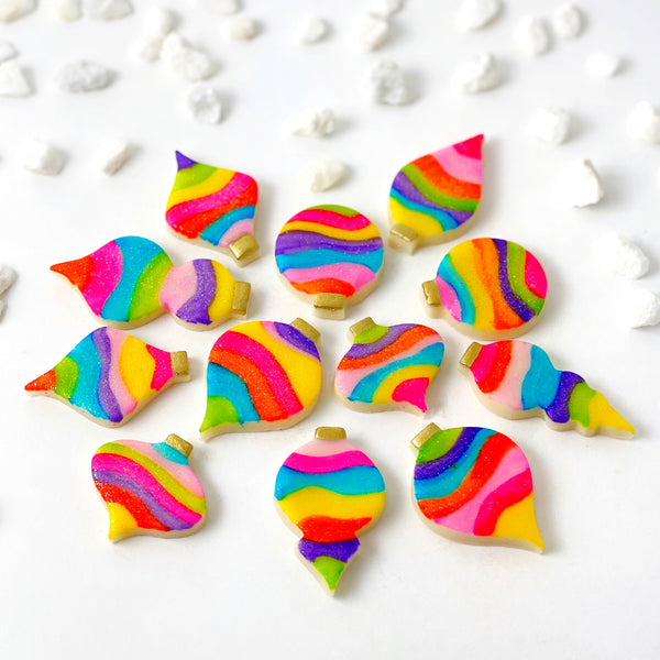 fantasy christmas rainbow ornaments marzipan candy  star shape