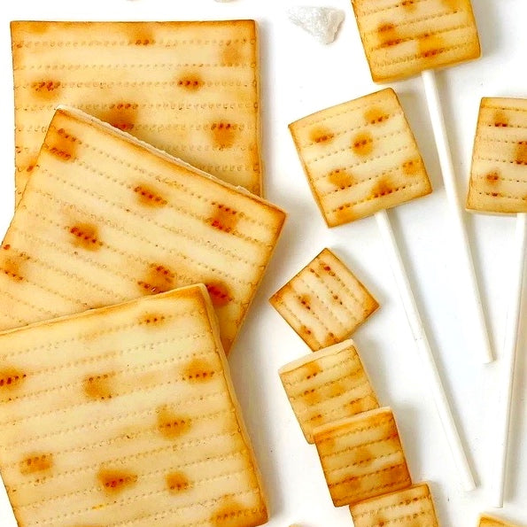 Passover matzah gift set marzipan candy sculpture treats closeup