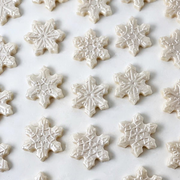 Christmas winter snowflake marzipan candy tiles grid