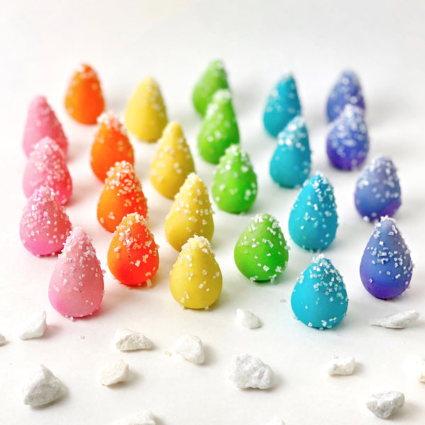 colorful christmas trees marzipan pastel