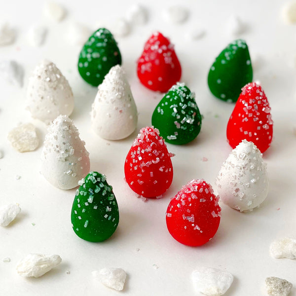 colorful christmas trees marzipan christmas colors