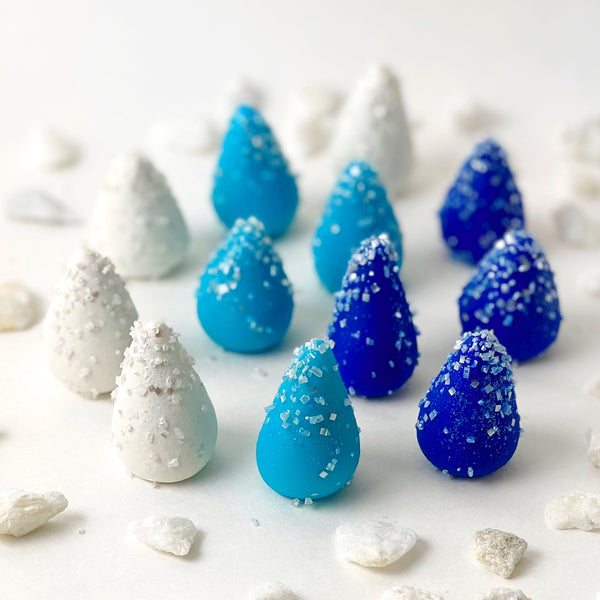 colorful christmas trees marzipan blue