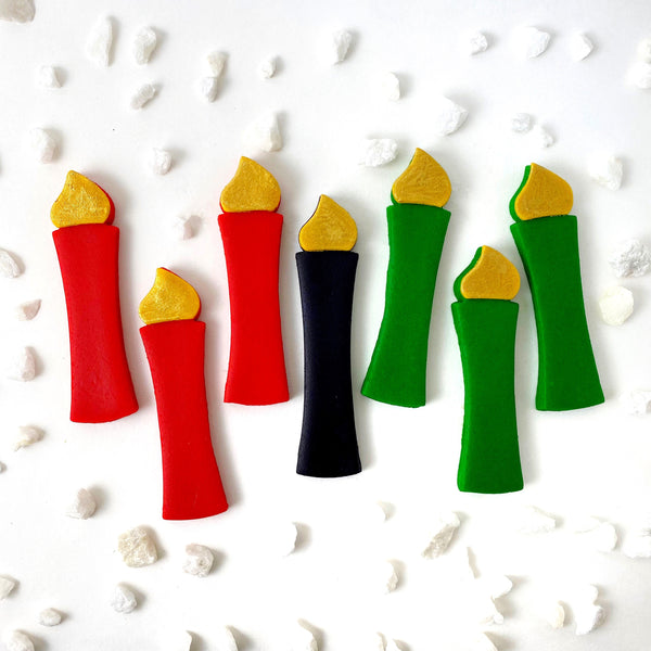 kwanzaa edible candles kinara marzipan layout