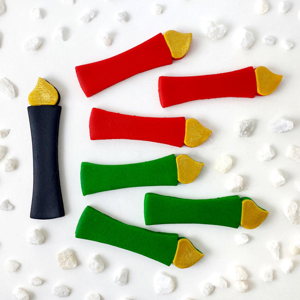kwanzaa edible candles kinara marzipan tree