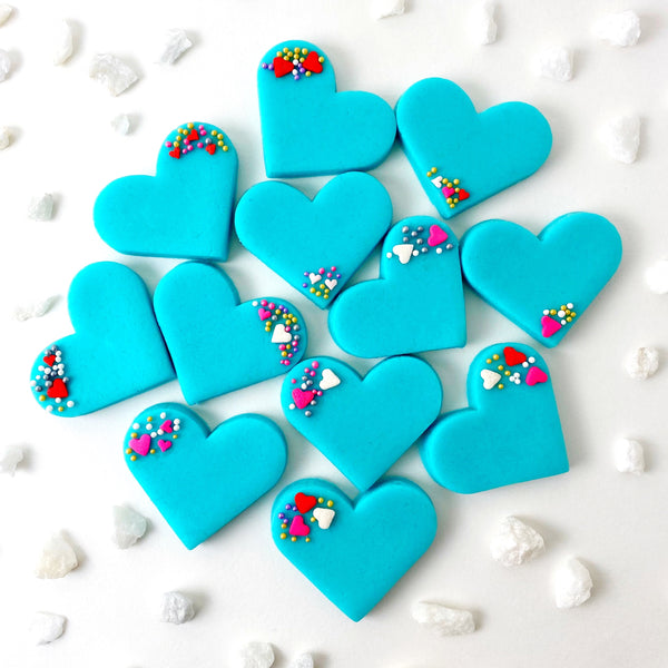 luxe marzipan hearts valentine's day flatlay