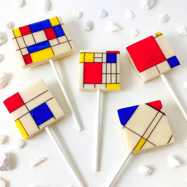 mondrian marzipan candy pops set 5