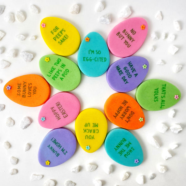 marzipan easter conversation eggs flatlay