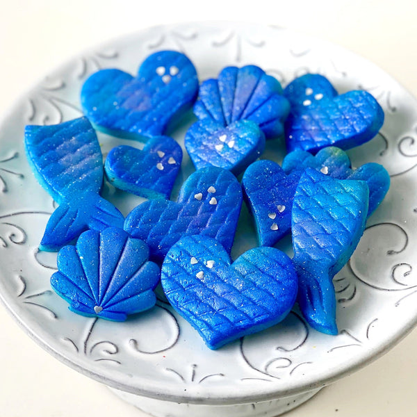 Mermaid candy marzipan valentine's on a plate