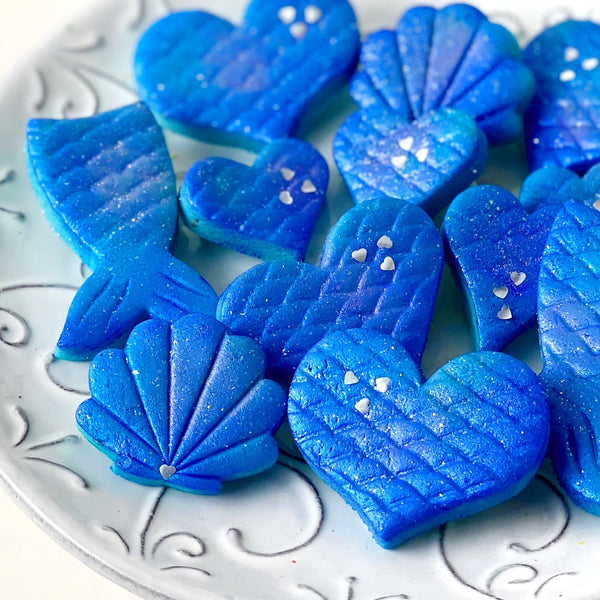 Mermaid candy marzipan valentine's closeup