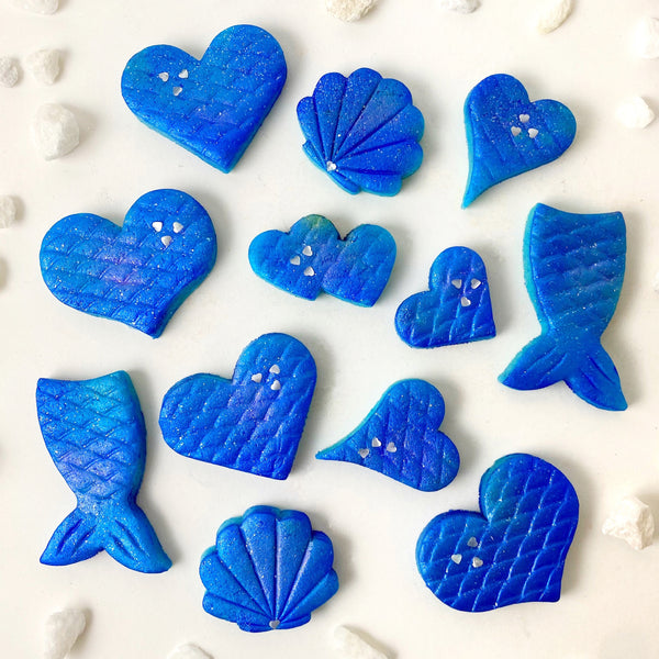Mermaid candy marzipan valentine's flatlay
