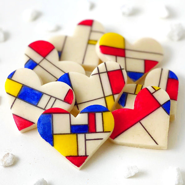 mondrian valentines heart candy marzipan