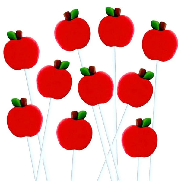 lots of Rosh Hashanah red apples marzipan candy lollipops