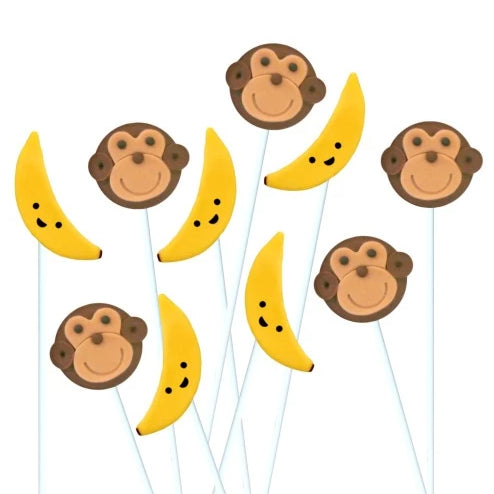 curious george monkeys and bananas marzipan candy lollipops