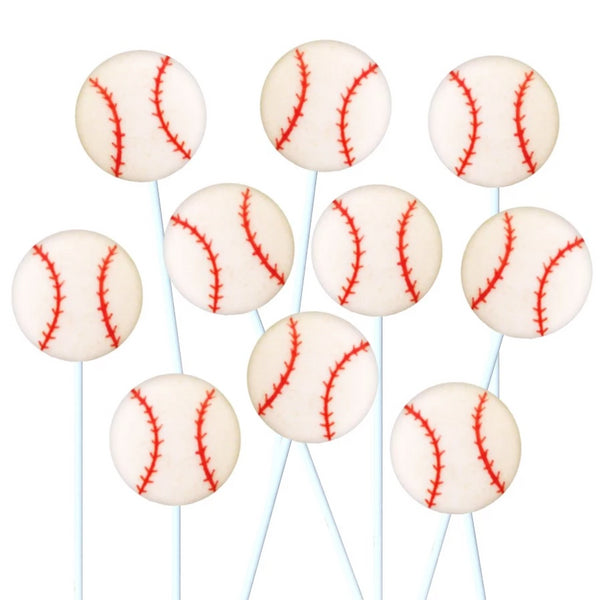 baseball marzipan candy lollipops