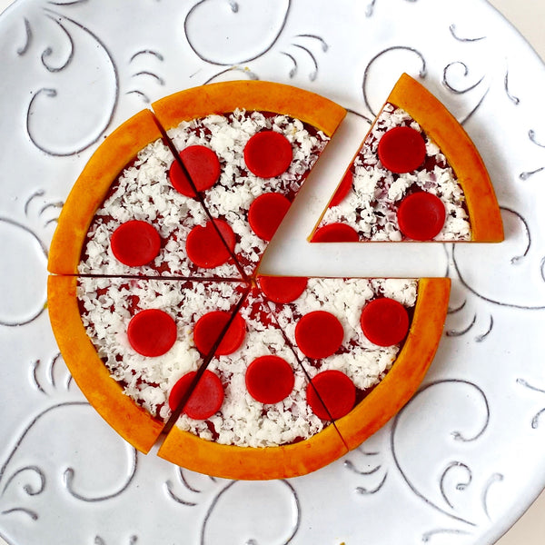 pepperoni pizza marzipan candy treat sliced