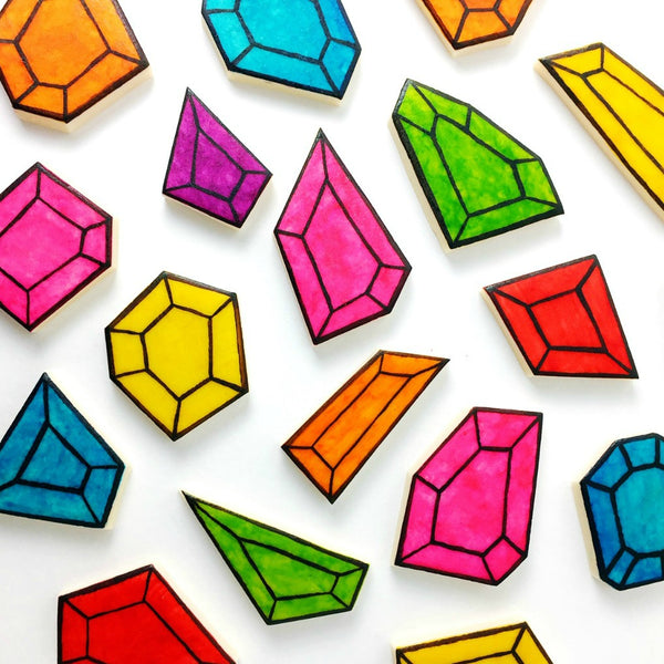 shiny jewel gemstones gift marzipan candy tiles