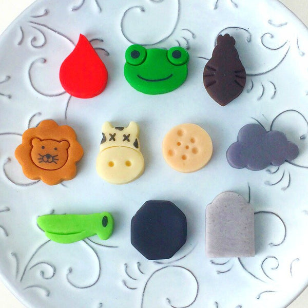 Passover ten plagues mini marzipan candy bites