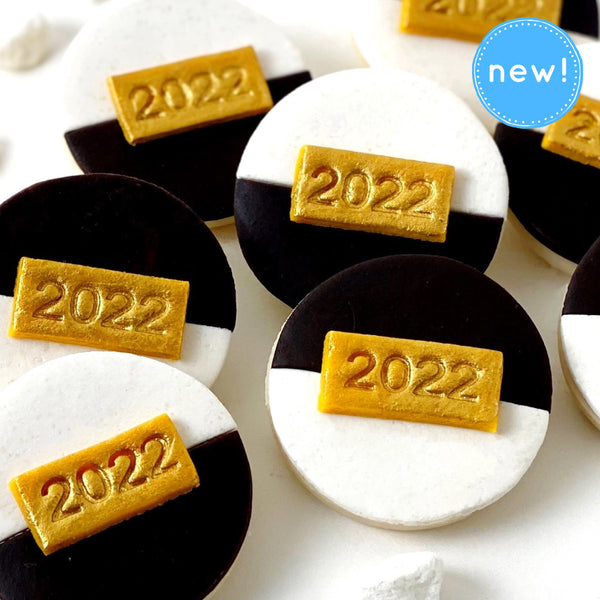 new year's cookie black & white new