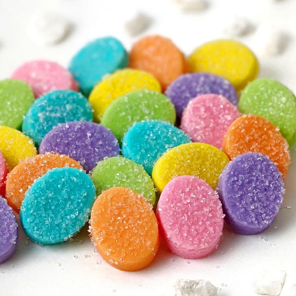 marzipan easter eggs closeup