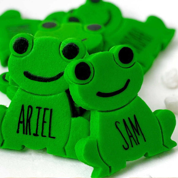 passover personalized frog marzipan candy closeup