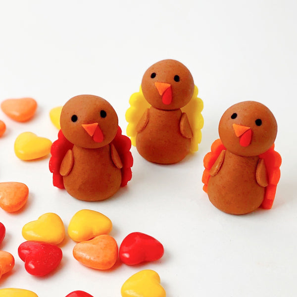 marzipan candy chocolate thanksgiving cutie turkeys closeup