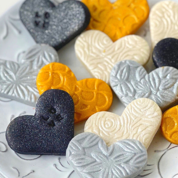valentine's day elegant gold silver marzipan hearts new