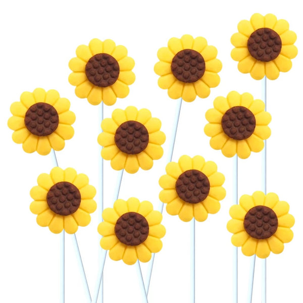 sunflower marzipan candy lollipops