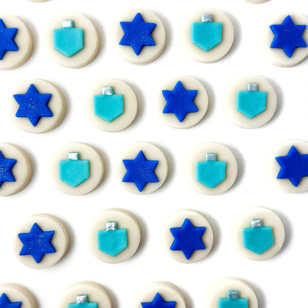 hanukkah dreidel and star candy bites